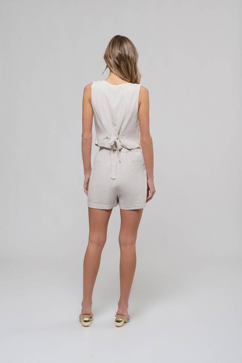 Millie Linen Cropped Vest