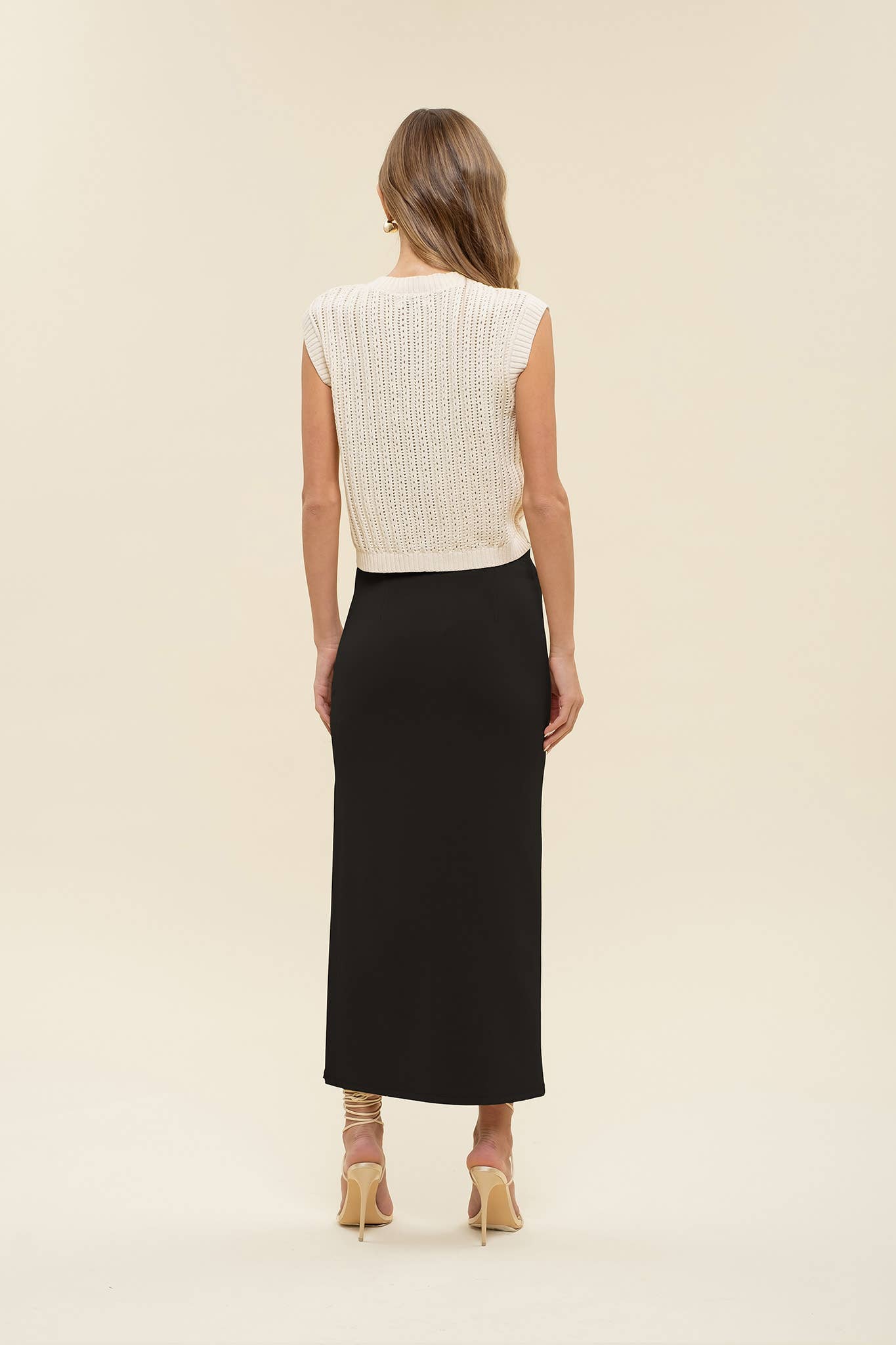 Lola High Waist Side Slit Midi Pencil Skirt
