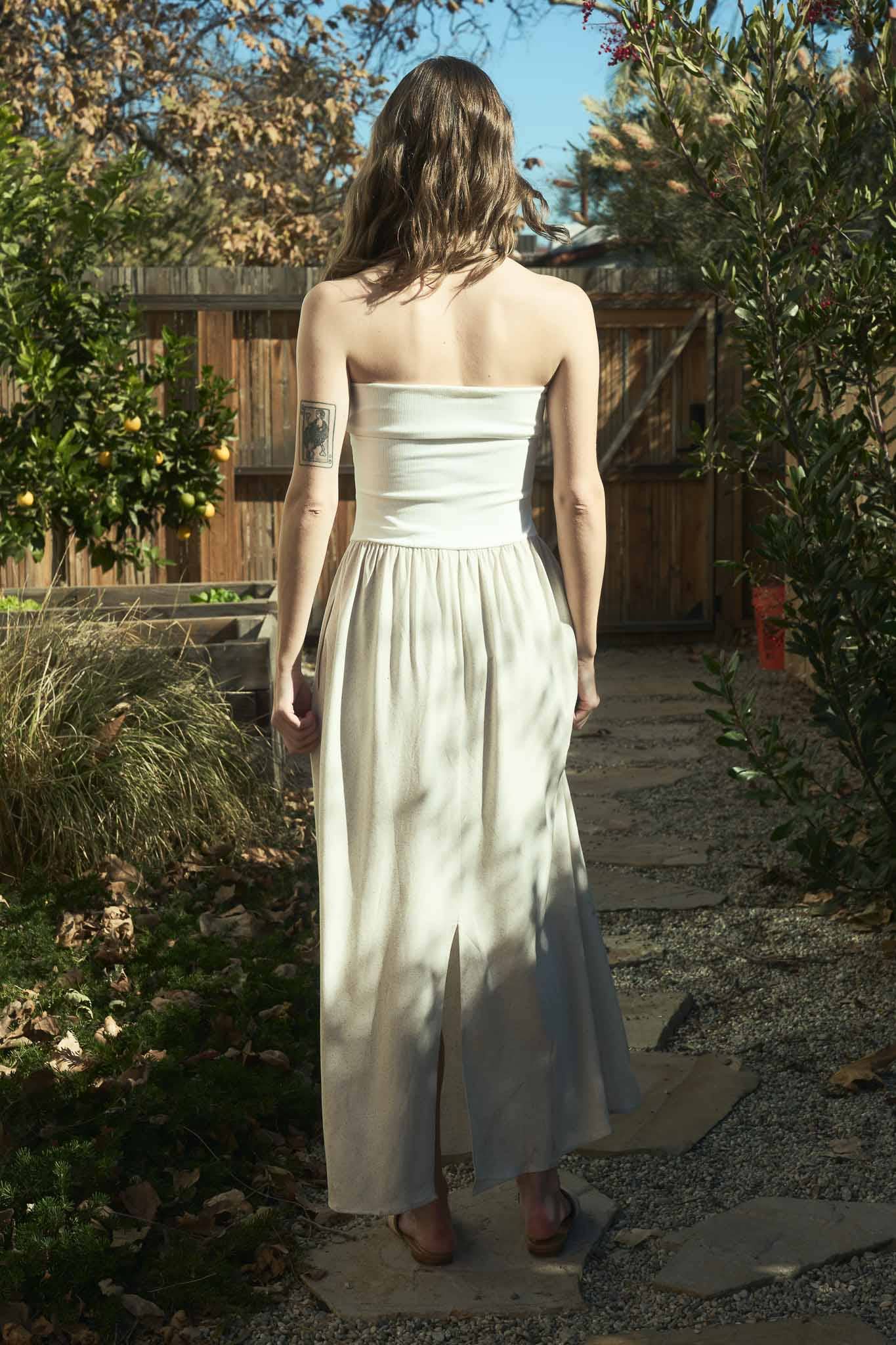 Stella Strapless Fold Over Midi Dress