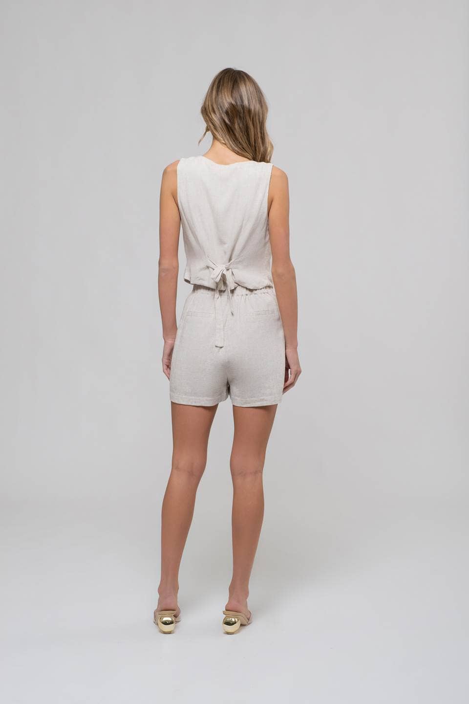 Millie Linen High Elastic Waist Chino Shorts