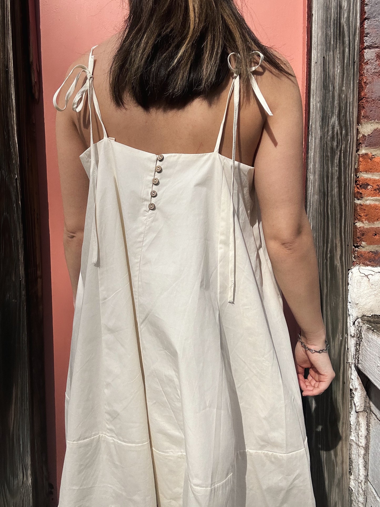 Pearl Swingy A-Line Poplin Mini Dress