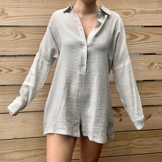 Poppy Long Sleeve Solid Romper