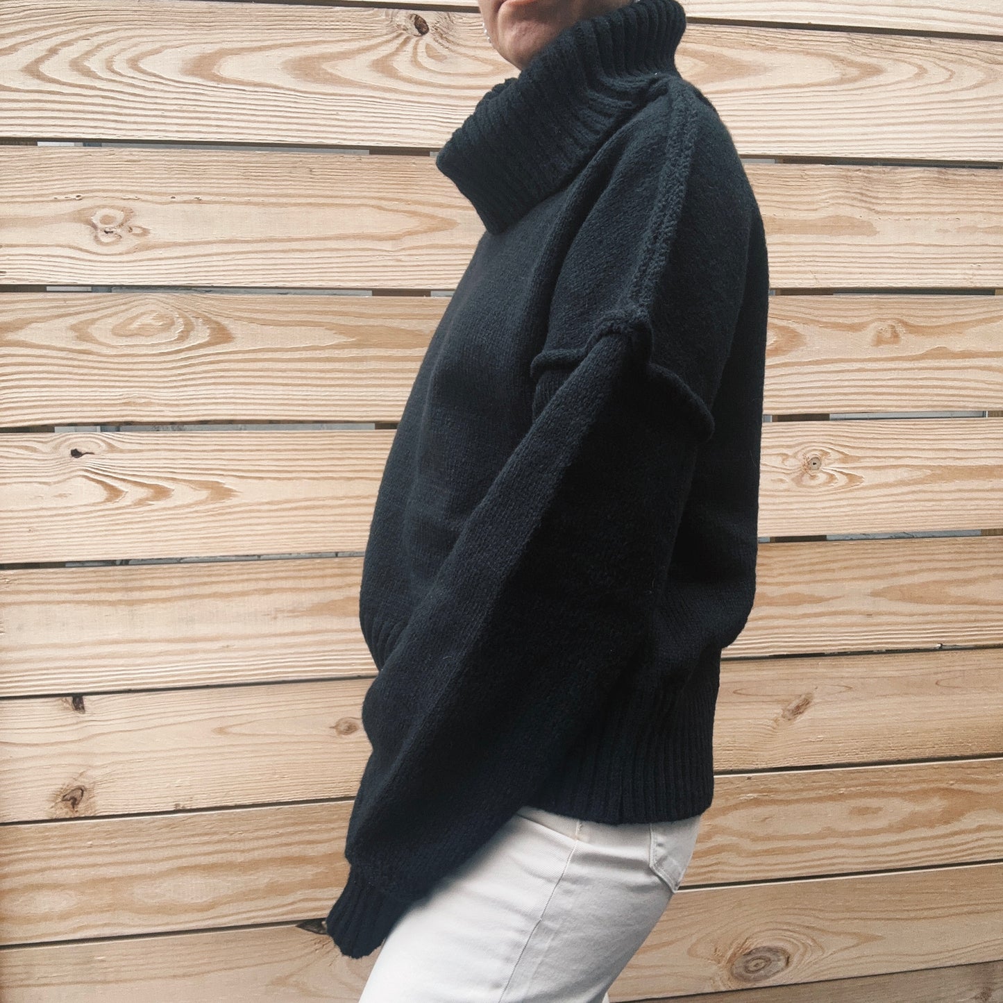 Ebony Chunky Turtleneck Cozy Sweater